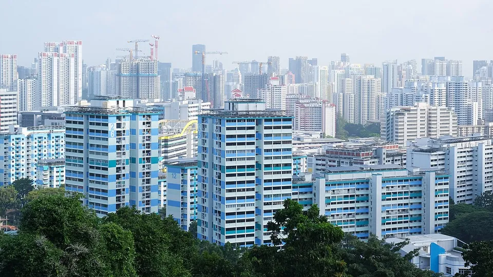 Residential blocks and greenery seen from Mount Faber, Singapore
