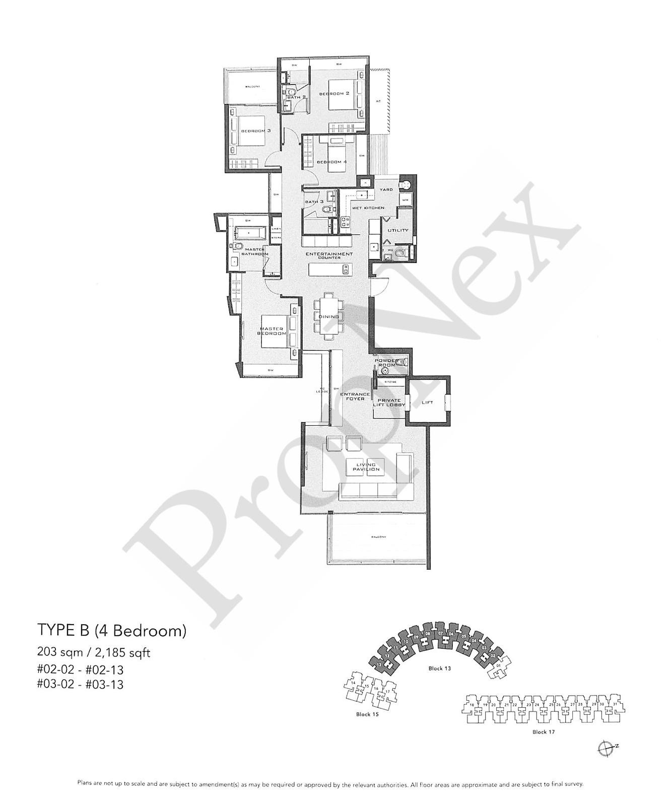 Type B – 4BR | 2,185 sqft