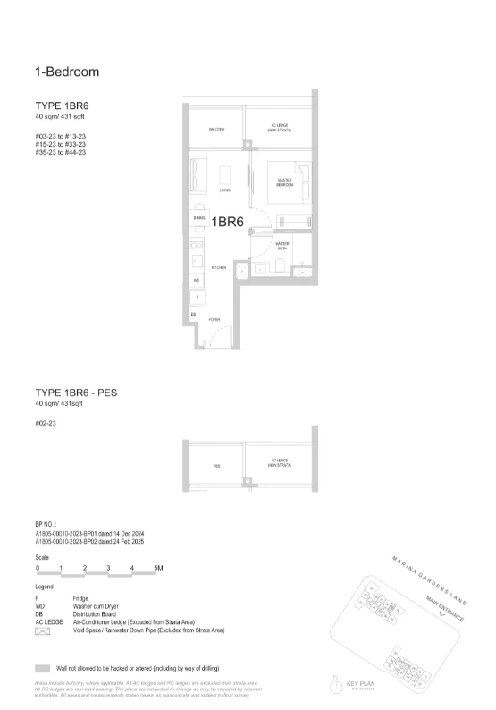 1 Bedroom · 6