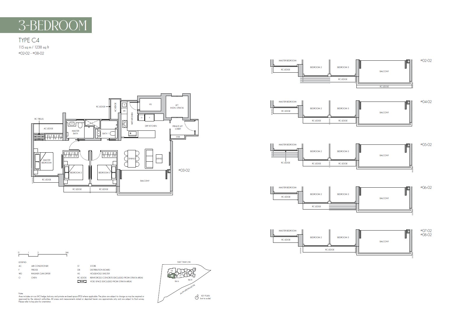 8@BT 武吉知马 #05-02 · 3 Bedroom C4 · 115 ㎡