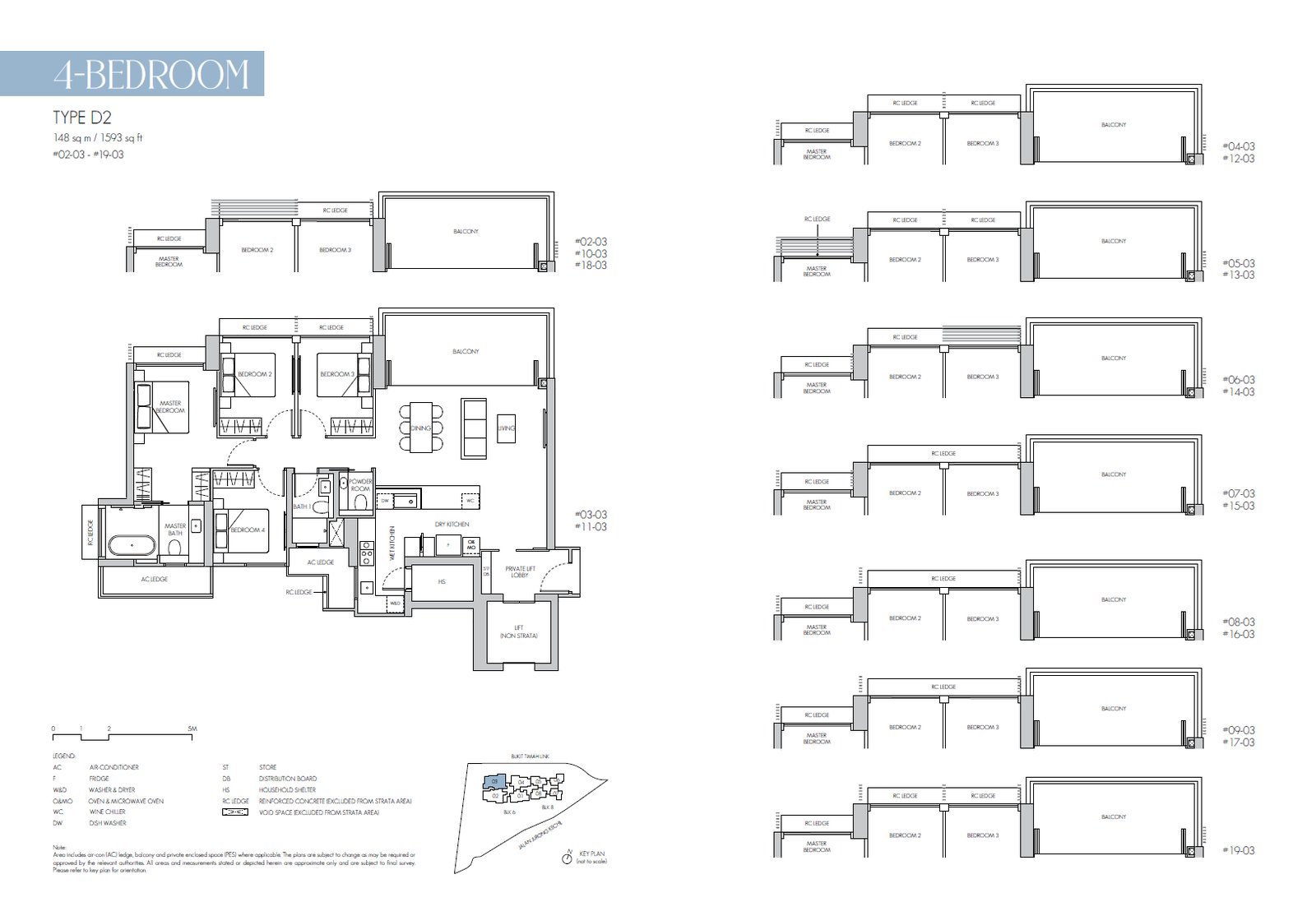 8@BT 武吉知马 #19-03 · 4 Bedroom D2 · 148 ㎡