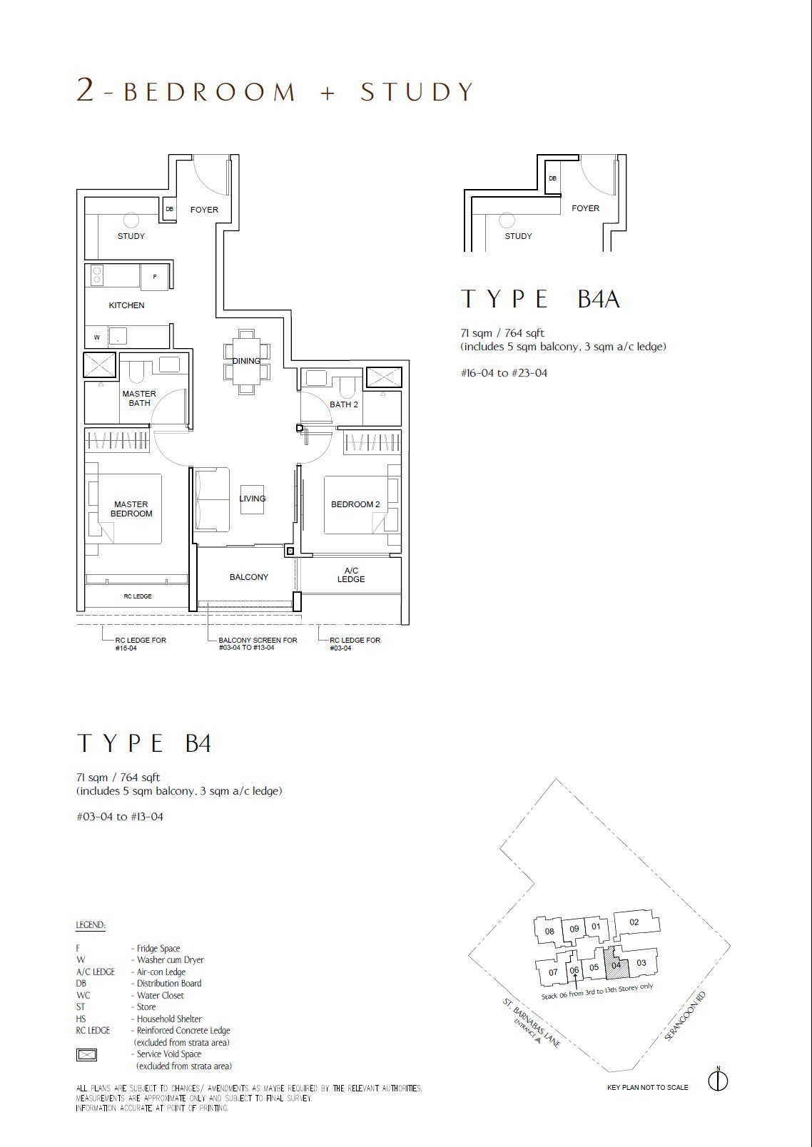 The Arcady 文庆 #13-04 · 2 Bedroom + Study B4 · 71 ㎡