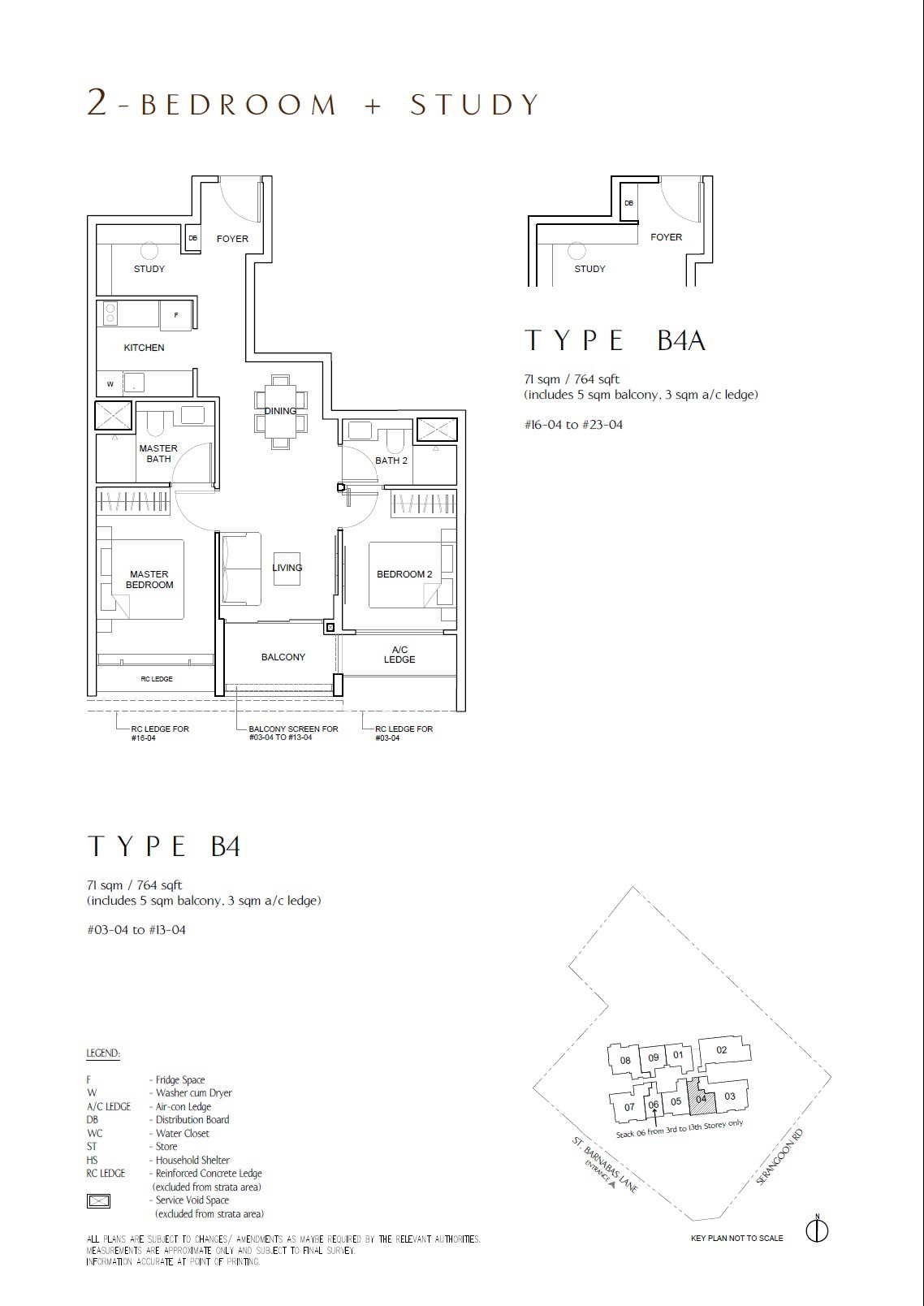 The Arcady 文庆 #22-04 · 2 Bedroom + Study B4A · 71 ㎡