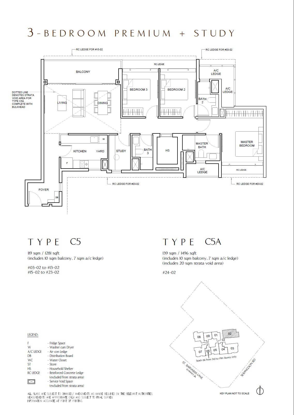 The Arcady 文庆 #23-02 · 3 Bedroom Premium + Study C5 · 119 ㎡