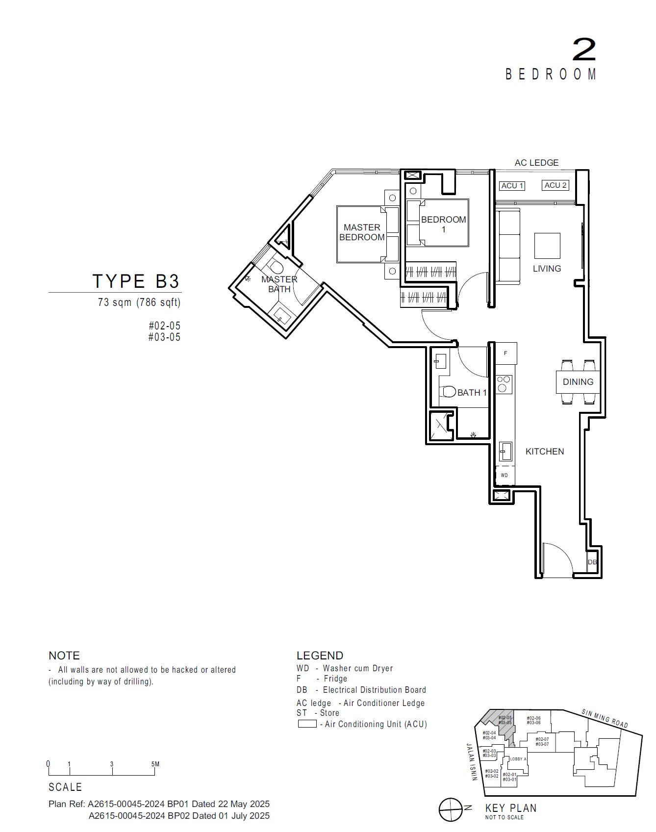 Artisan 8 上汤申 #03-05 · 2 Bedroom B3 · 73 ㎡