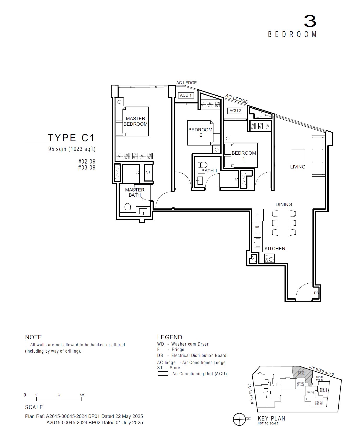 Artisan 8 上汤申 #02-09 · 3 Bedroom C1 · 95 ㎡