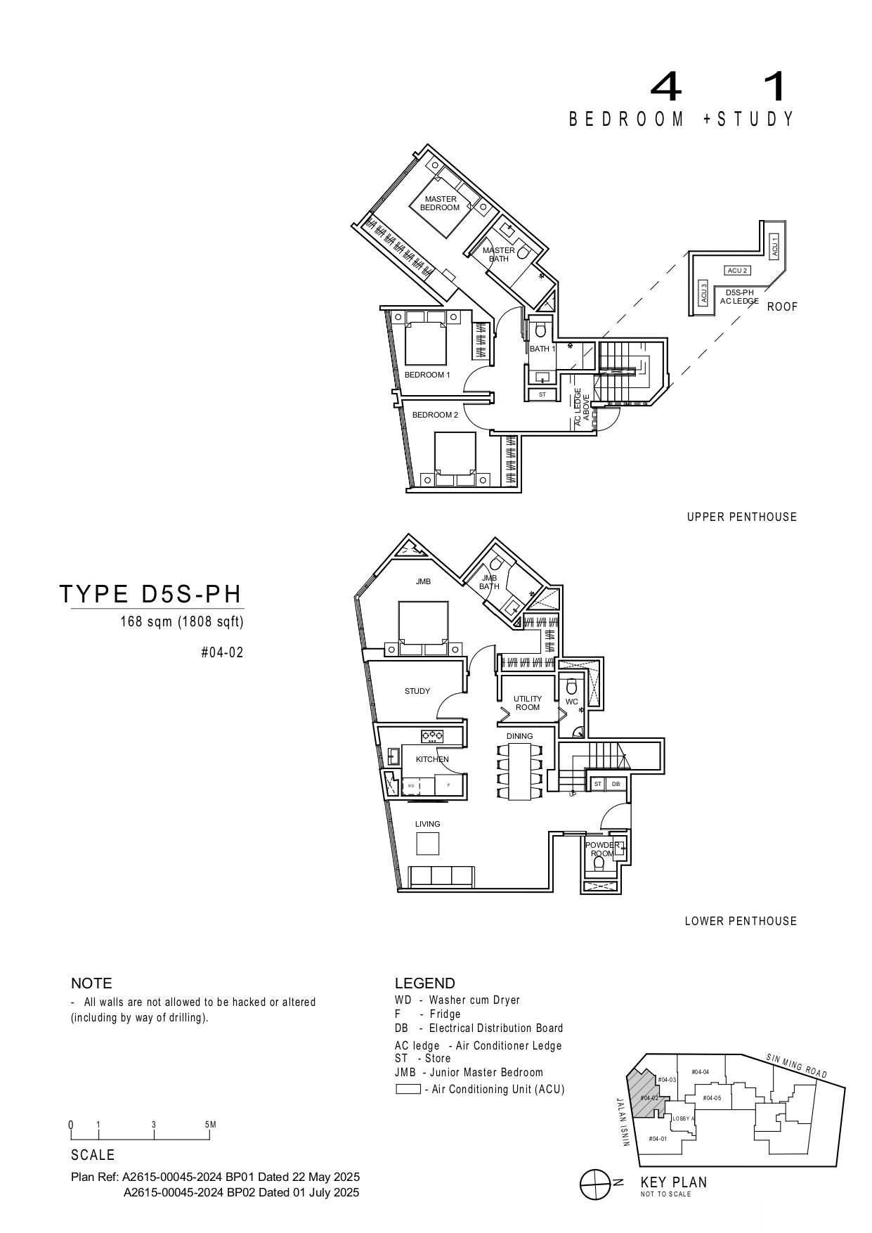 Artisan 8 上汤申 #04-02 · 4 Bedroom + 1 Study D5S-PH · 168 ㎡