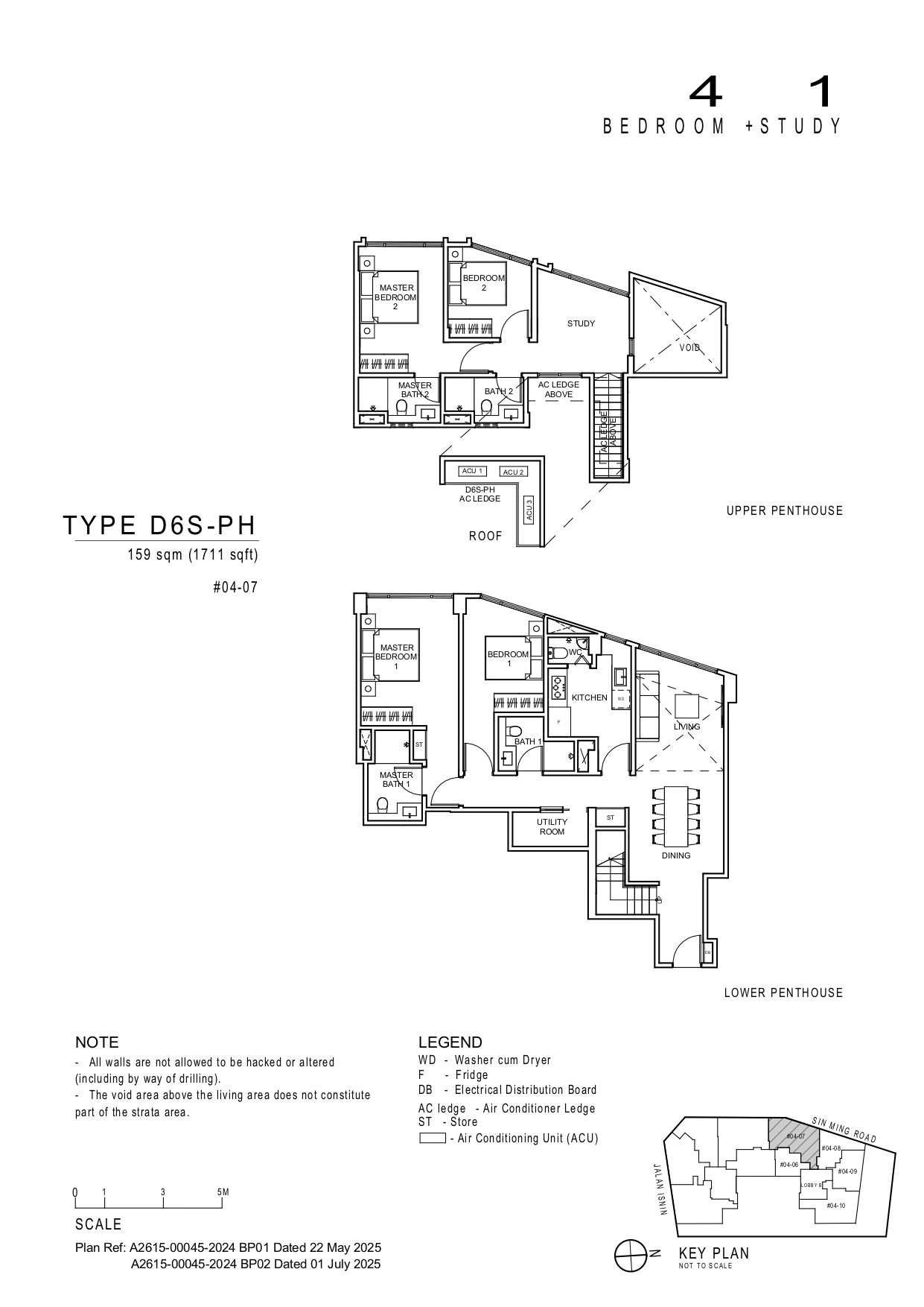 Artisan 8 上汤申 #04-07 · 4 Bedroom + 1 Study D6S-PH · 159 ㎡