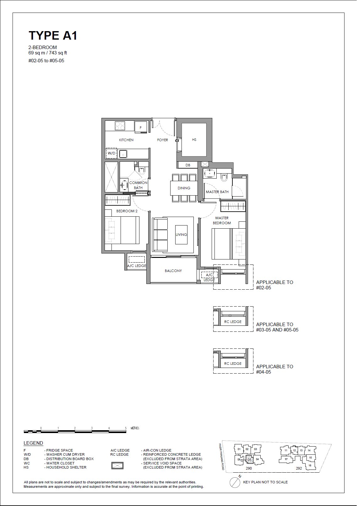 The Hillshore 锦绣山庄 #05-05 · 2 Bedroom A1 · 69 ㎡