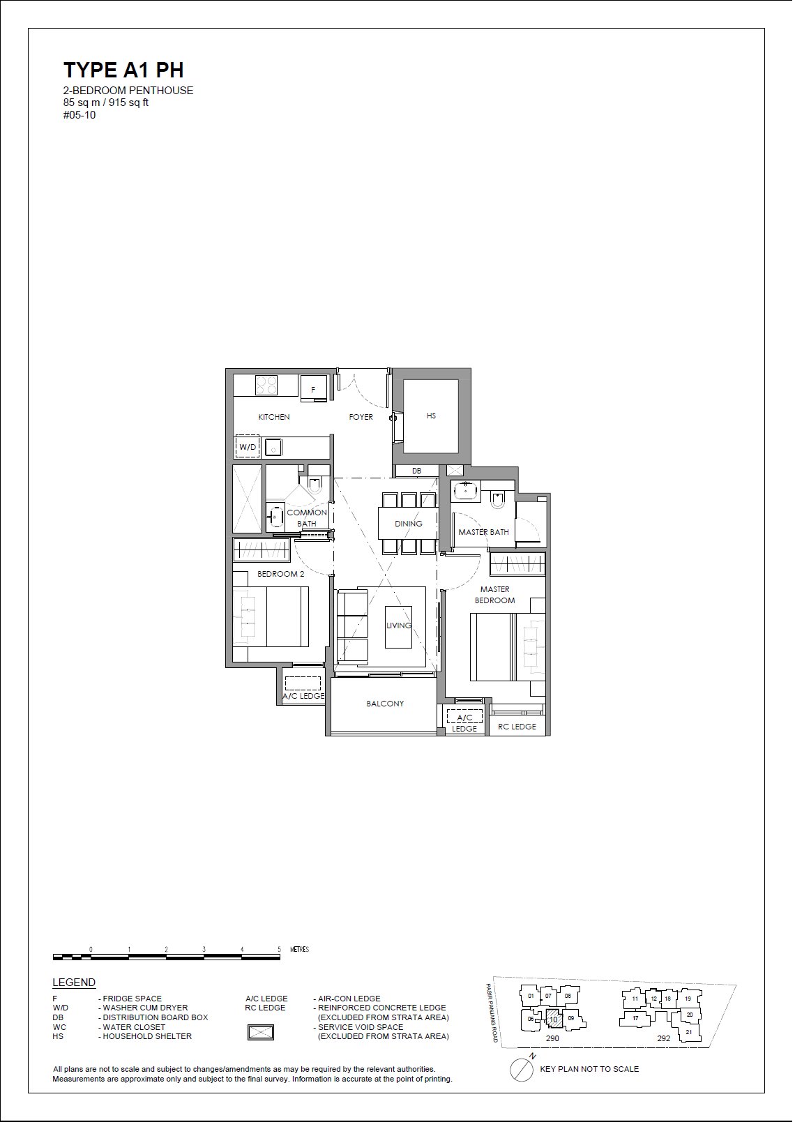 The Hillshore 锦绣山庄 #05-10 · 2 Bedroom Penthouse A1 PH · 85 ㎡
