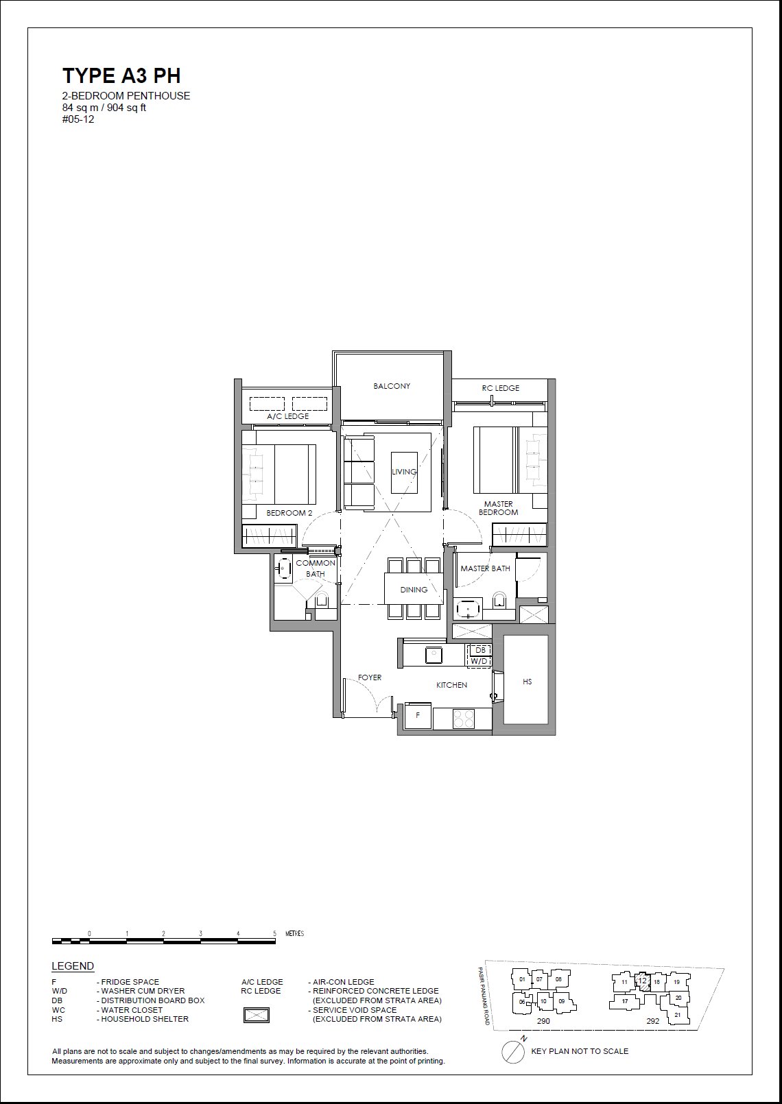 The Hillshore 锦绣山庄 #05-12 · 2 Bedroom Penthouse A3 PH · 84 ㎡