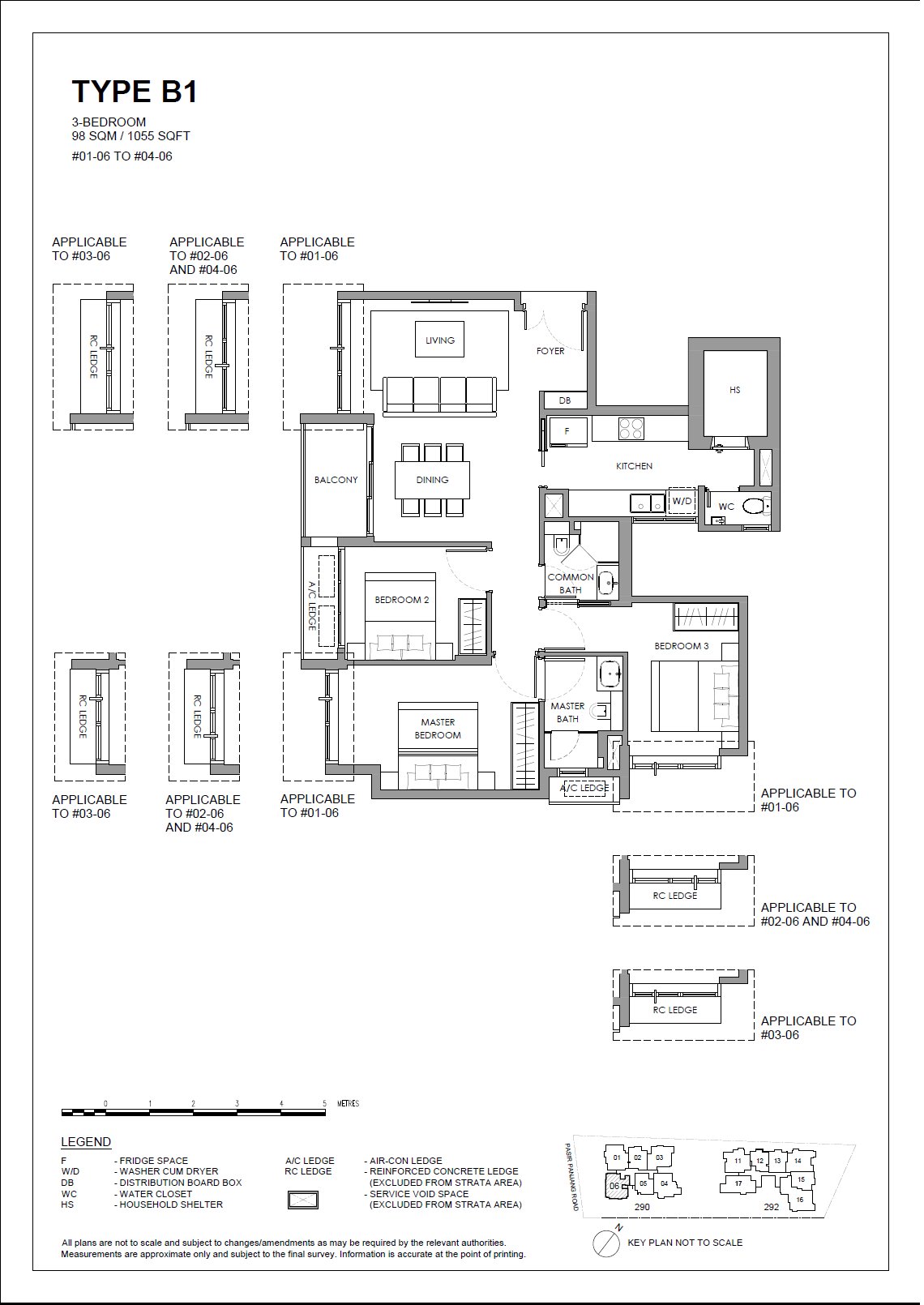 The Hillshore 锦绣山庄 #02-06 · 3 Bedroom B1 · 98 ㎡