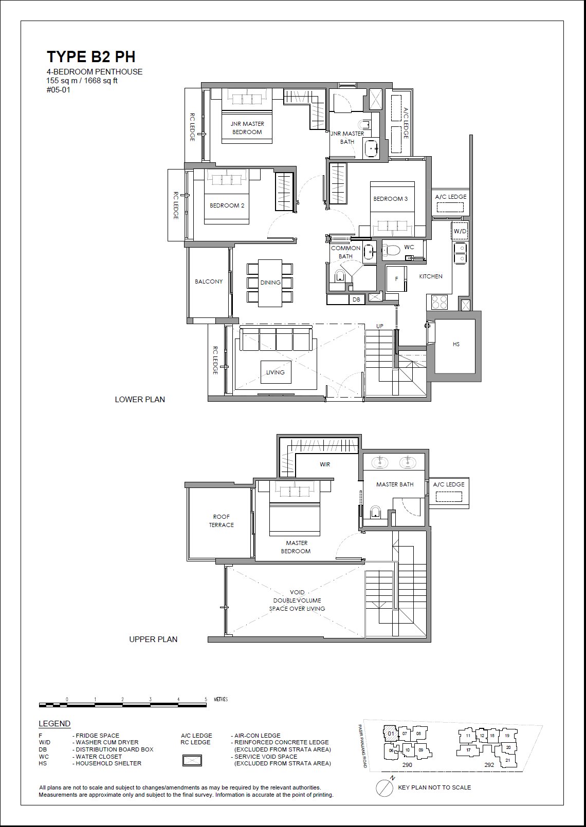The Hillshore 锦绣山庄 #05-01 · 4 Bedroom Penthouse B2 PH · 155 ㎡