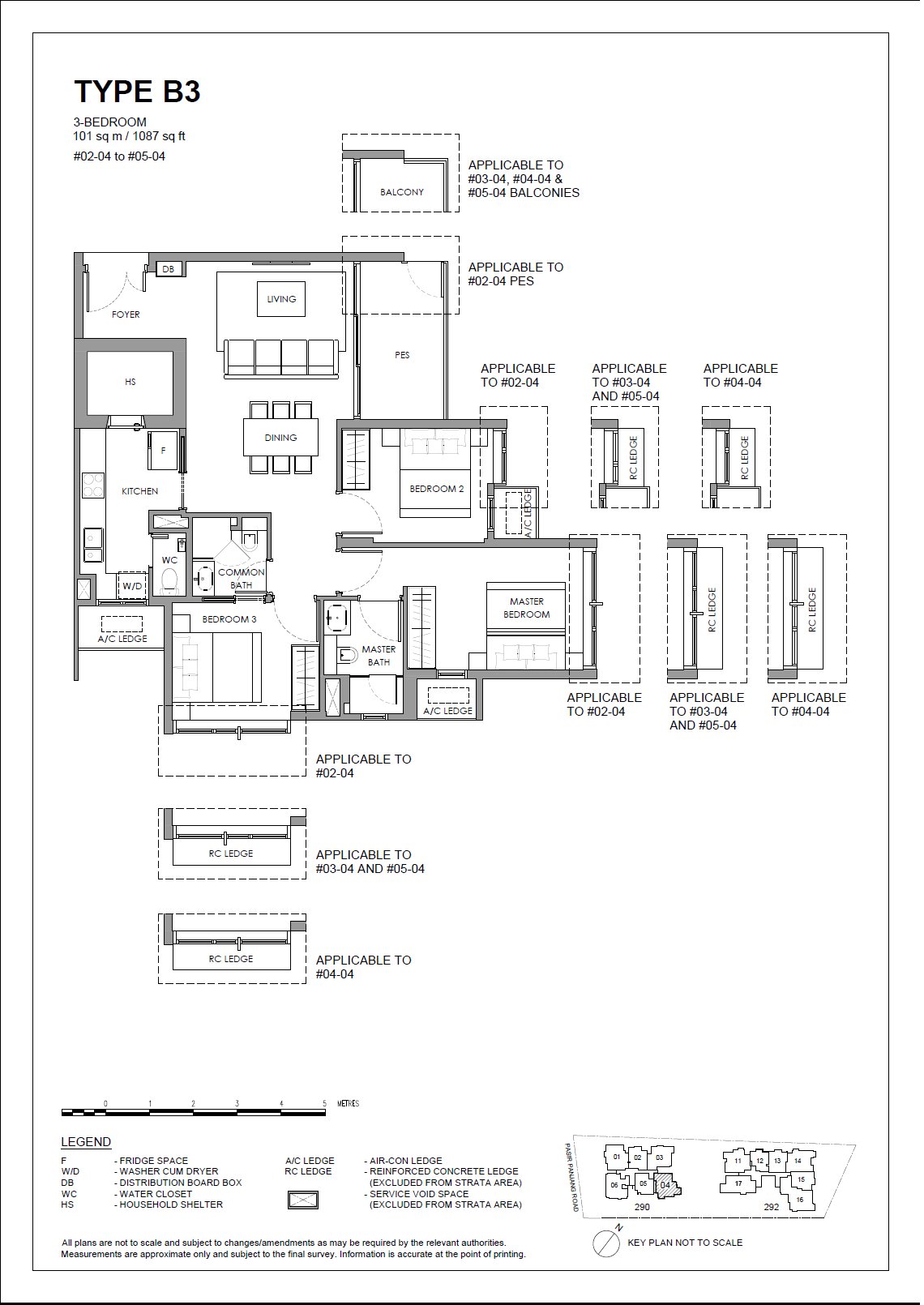 The Hillshore 锦绣山庄 #05-04 · 3 Bedroom B3 · 101 ㎡