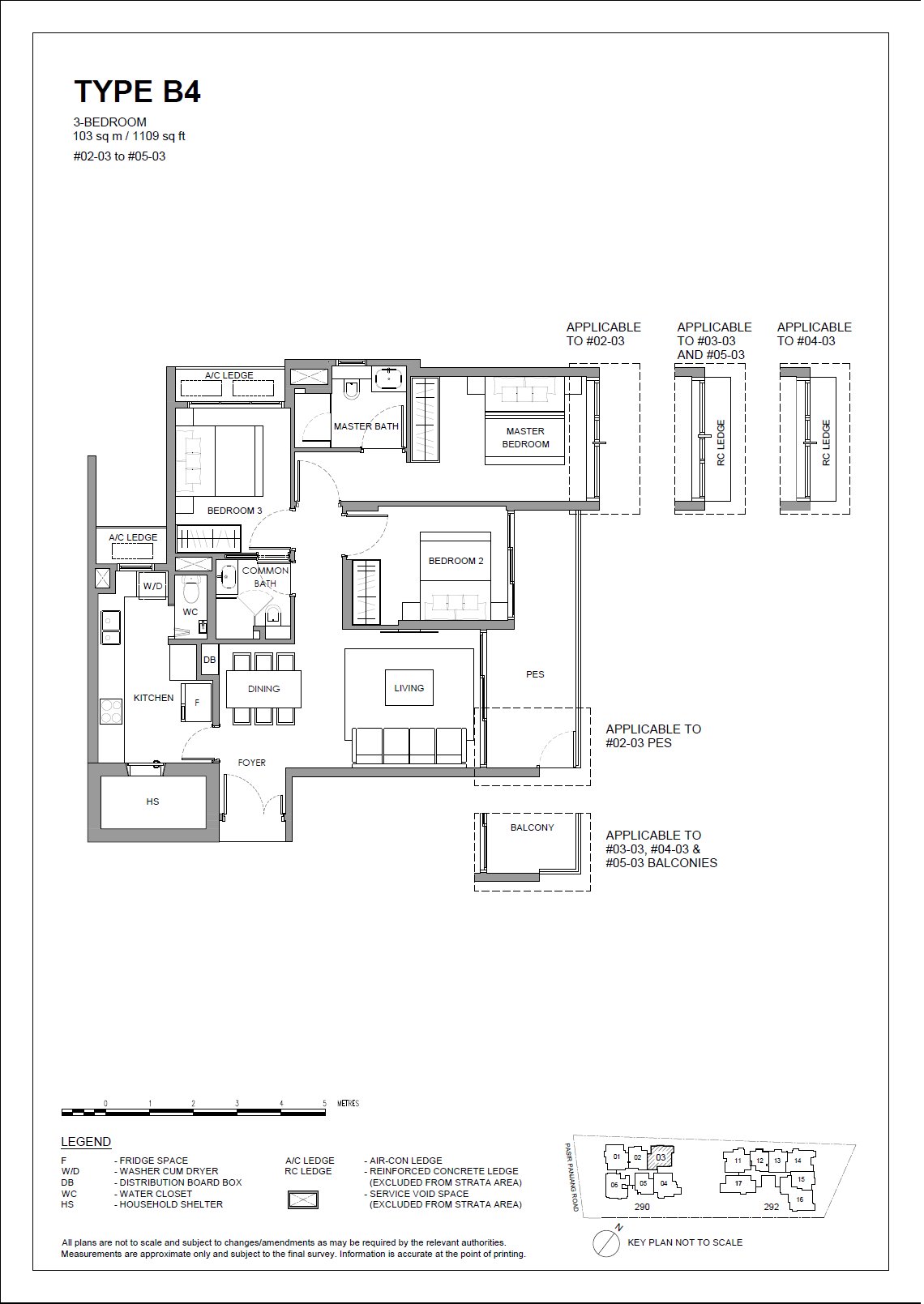 The Hillshore 锦绣山庄 #05-03 · 3 Bedroom B4 · 103 ㎡