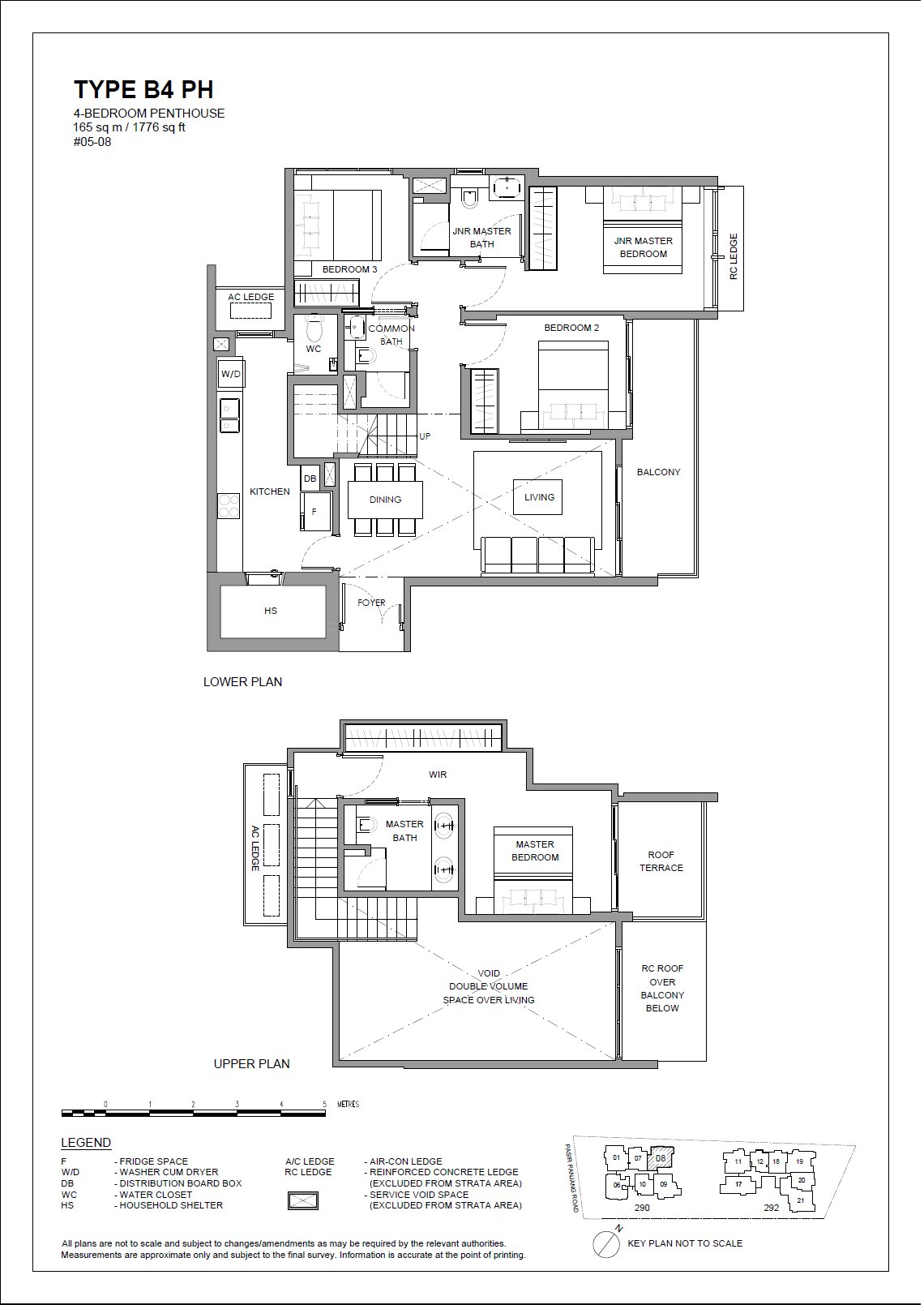 The Hillshore 锦绣山庄 #05-08 · 4 Bedroom Penthouse B4 PH · 165 ㎡