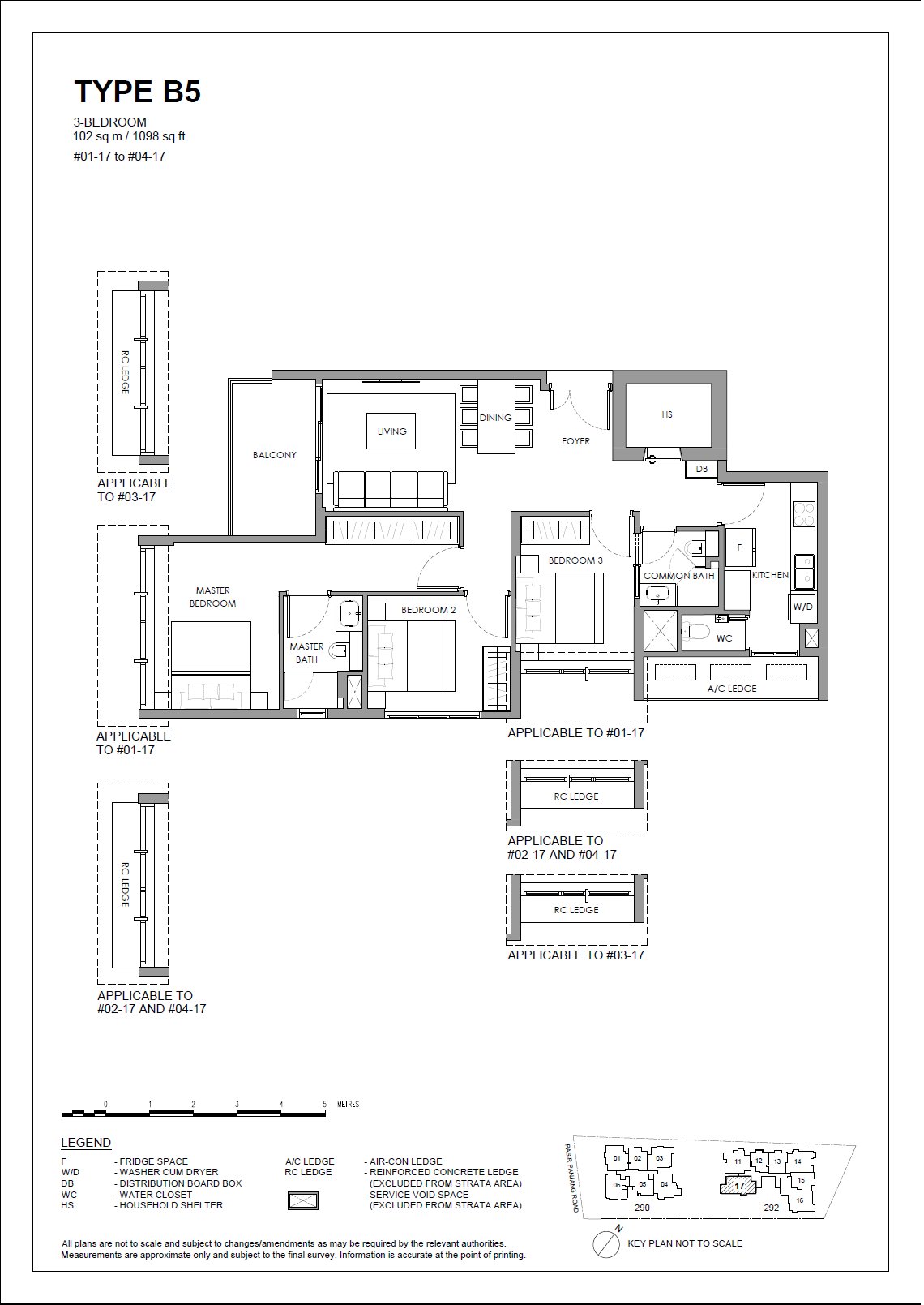 The Hillshore 锦绣山庄 #04-17 · 3 Bedroom B5 · 102 ㎡