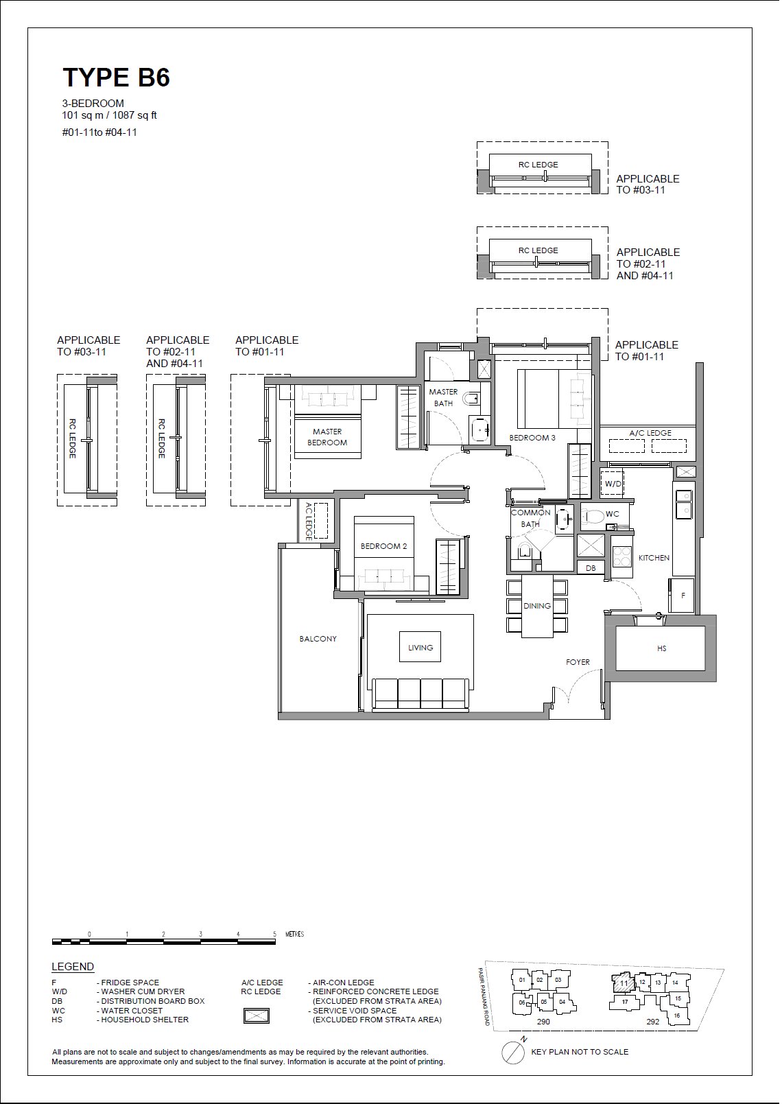 The Hillshore 锦绣山庄 #04-11 · 3 Bedroom B6 · 101 ㎡