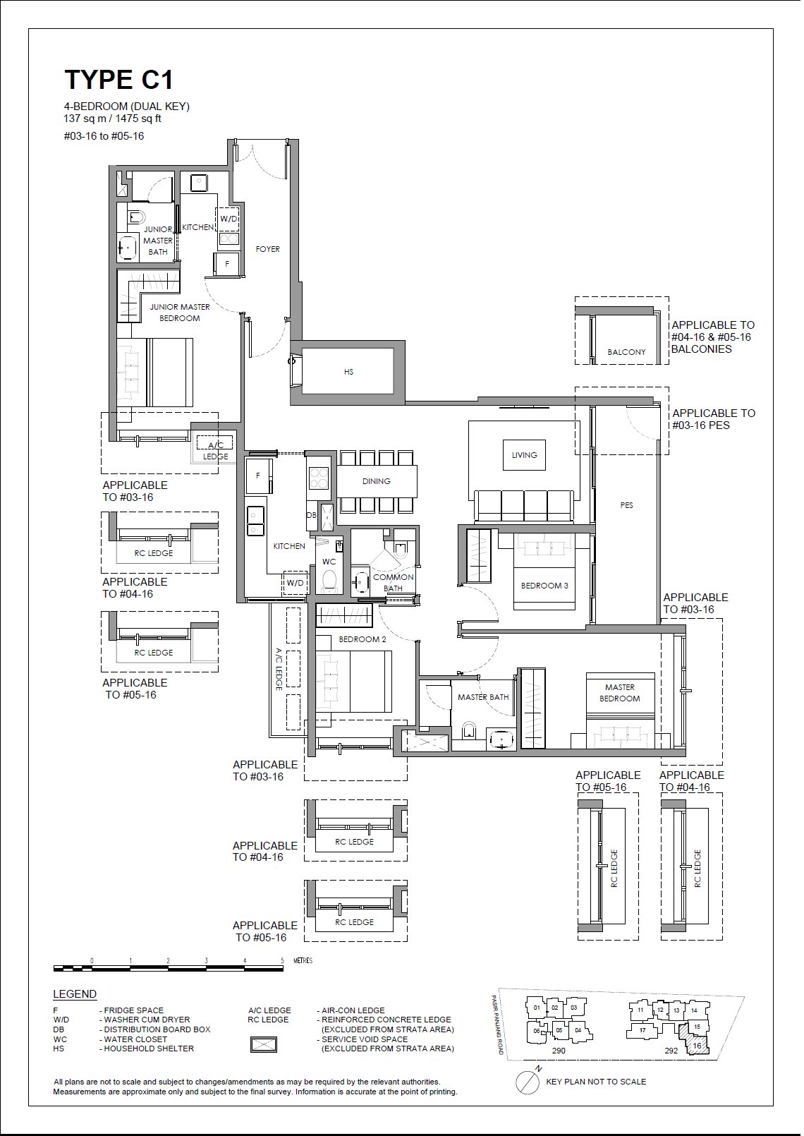 The Hillshore 锦绣山庄 #05-16 · 4 Bedroom (Dual Key) C1 · 137 ㎡