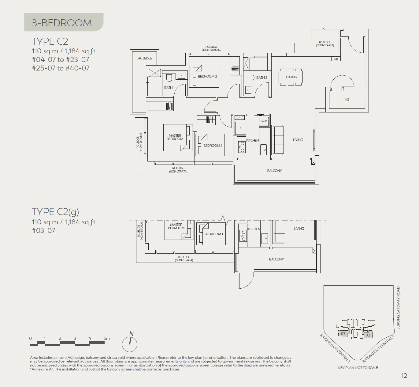 J'DEN 聚鼎 #40-07 · 3 Bedroom C2 · 110 ㎡