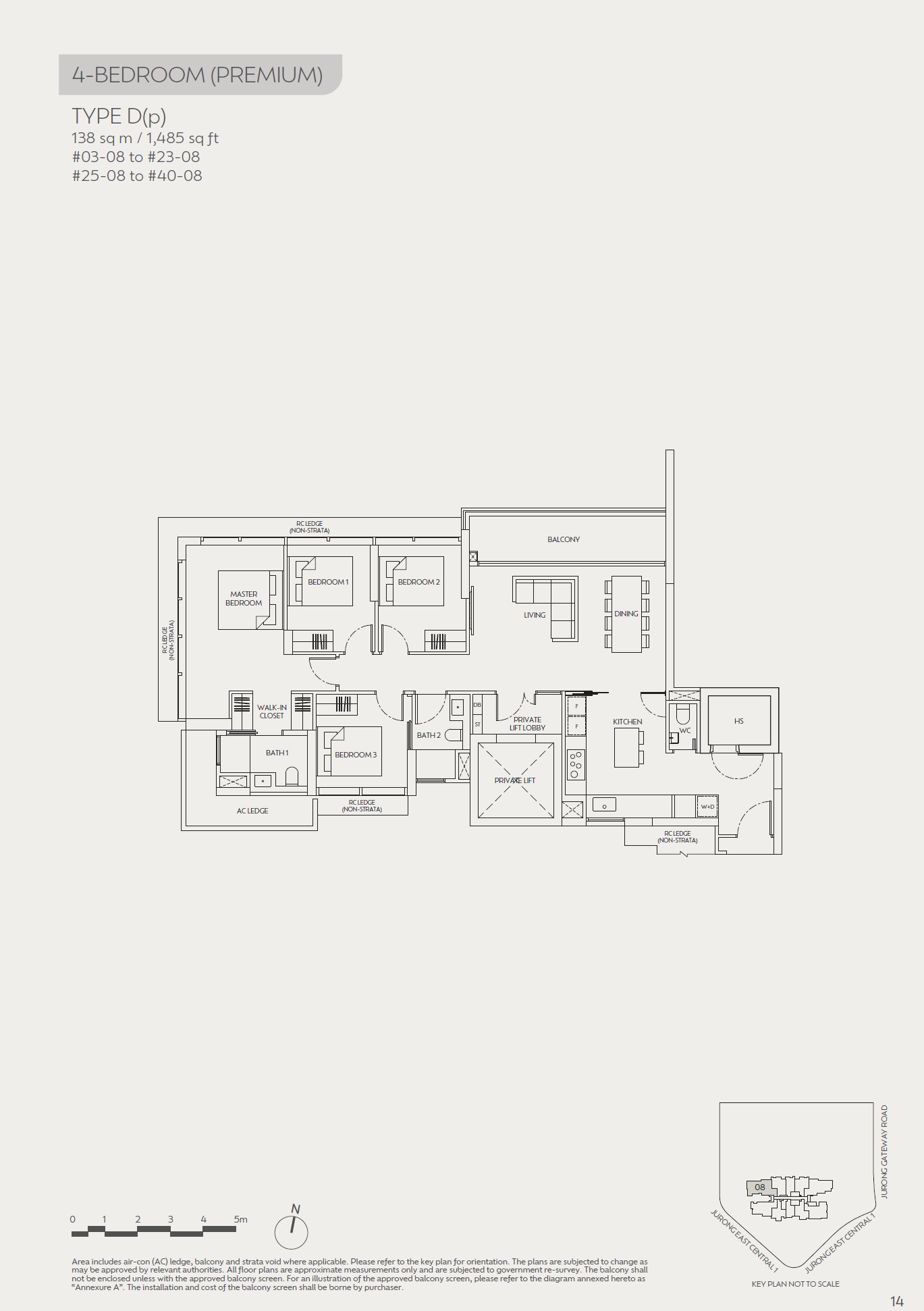 J'DEN 聚鼎 #39-08 · 4 Bedroom (Premium) D(p) · 138 ㎡