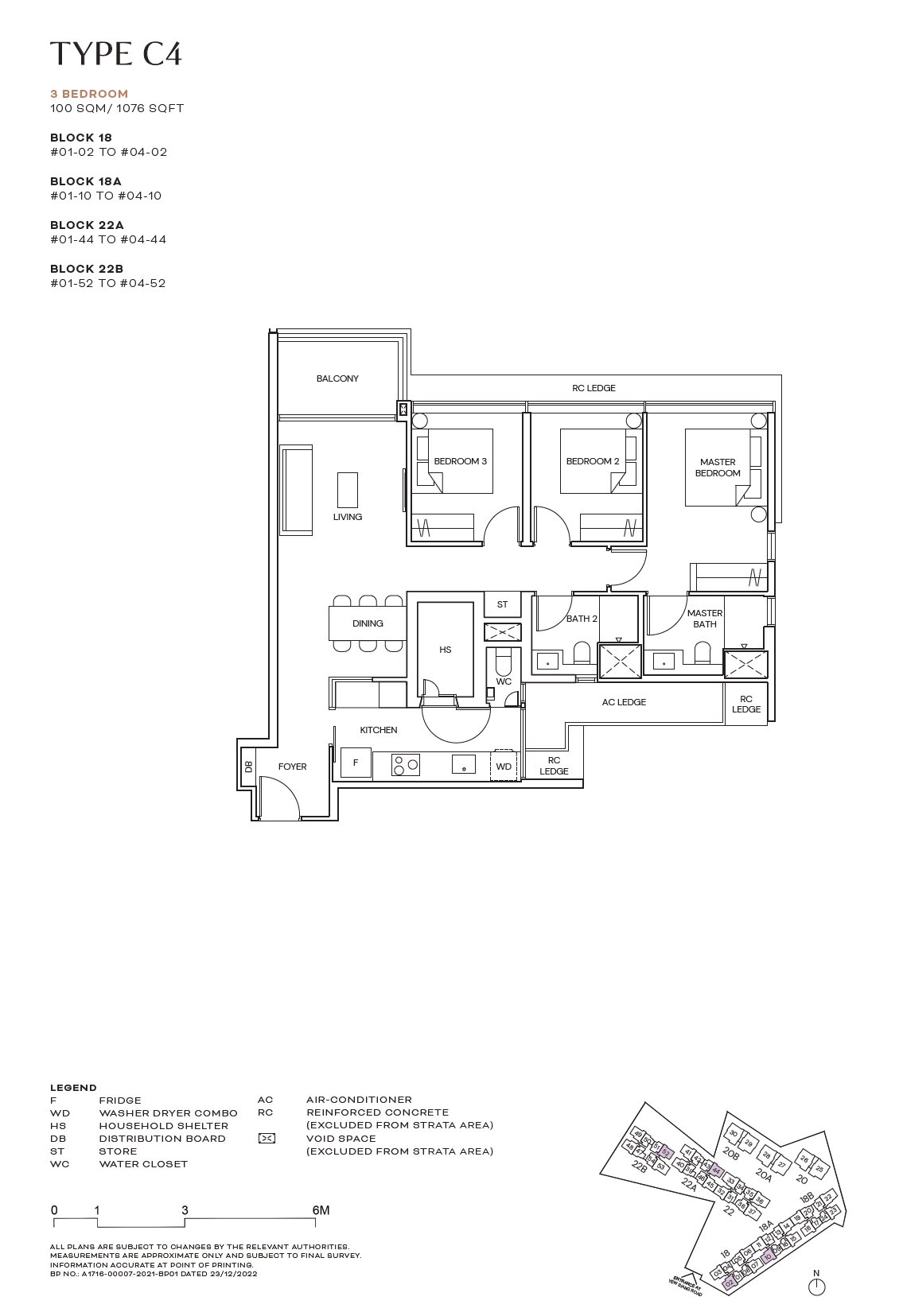 Terra Hill 泰景苑 #03-52 · 3 Bedroom C4 · 100 ㎡